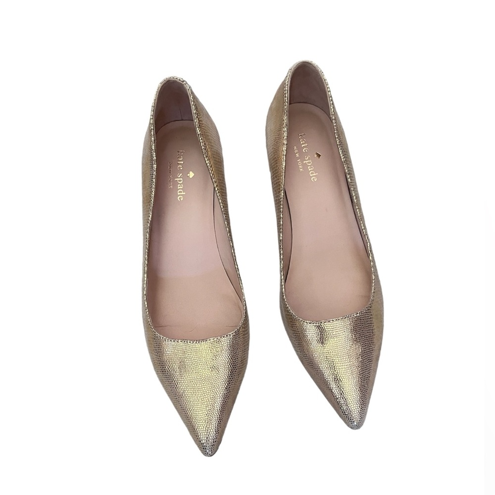 Kate Spade Gold Milan Block Heels